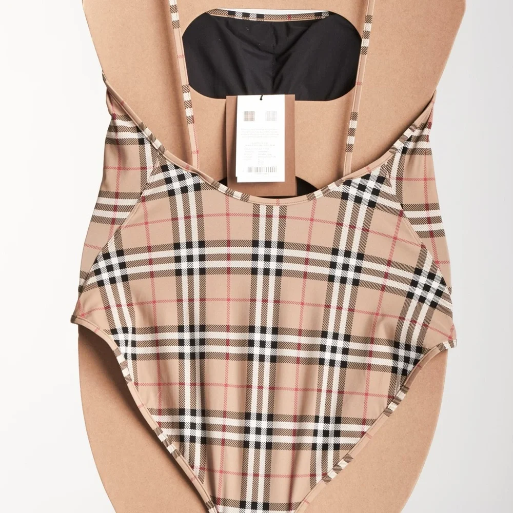 Burberry Women's Check One-Piece Swimsuit - Picture 3 of 7